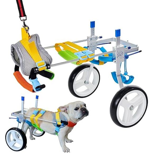 2 Wheel Dog Cart Wheelchair Hind Leg Support Size Small 22-40 lbs Adjustable